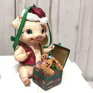 DANBURY MINT BABY PIGLET Baby Animals Collection CHRISTMAS ORNAMENT NEW!!